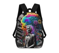 sinyumoney Mochilas Para Niños Colorful Skull in Suit Mochila Escolar Impresa En 3D Mochila De Moda Mochilas Escolares De Viaje Para La Escuela O Viajes 17inch