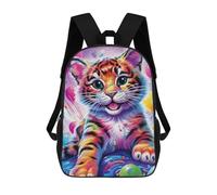 sinyumoney Mochilas Para Niños Colorful Tiger Cub Party Mochila Escolar Impresa En 3D Mochila De Moda Mochilas Escolares De Viaje Para La Escuela O Viajes 17inch