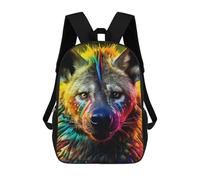 sinyumoney Mochilas Para Niños Colorful Wolf Portrait-38 Mochila Escolar Mochila Para Niños Mochila De Viaje Mochilas Para Libros Mochila Impresa En 3D Para Niños Y Niñas 17inch