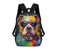 sinyumoney Mochilas Para Niños Cool Bulldog in Sunglasses Mochila Escolar Impresa En 3D Para Niños Mochilas De Viaje De Moda Para Niños Estudiantes Escolares 17inch