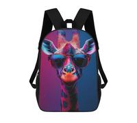 sinyumoney Mochilas Para Niños Cool Vibrant Neon Giraffe Portrait Mochila Escolar Impresa En 3D Para Niños Mochilas De Viaje De Moda Para Niños Estudiantes Escolares 17inch