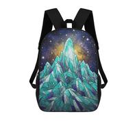 sinyumoney Mochilas Para Niños Crystal Mountain Under Starry Sky Mochila Escolar Impresa En 3D Para Niños Mochilas De Viaje De Moda Para Niños Estudiantes Escolares 17inch