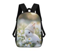 sinyumoney Mochilas Para Niños Cute Bunny in A Knit Hat Mochila Escolar Impresa En 3D Para Niños Mochilas De Viaje De Moda Para Niños Estudiantes Escolares 17inch