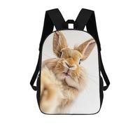 sinyumoney Mochilas Para Niños Cute Bunny Selfie Mochila Escolar Impresa En 3D Para Niños Mochilas De Viaje De Moda Para Niños Estudiantes Escolares 17inch