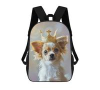 sinyumoney Mochilas Para Niños Cute Dog King Mochila Escolar Impresa En 3D Para Niños Mochilas De Viaje De Moda Para Niños Estudiantes Escolares 17inch