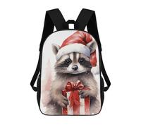 sinyumoney Mochilas Para Niños Cute Xmas Raccoon Mochila Escolar Impresa En 3D Para Niños Mochilas De Viaje De Moda Para Niños Estudiantes Escolares 17inch