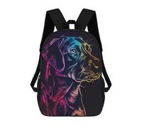 sinyumoney Mochilas para niños Deer Moon Landscape Mochila Escolar Impresión 3D Mochila Escolar Infantil Mochila de Viaje de Moda para Niños Estudiantes, Dog Neon Animal, 17"