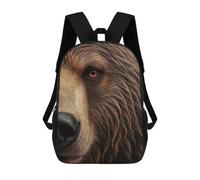 sinyumoney Mochilas Para Niños Detailed Brown Grizzly Bear Portrait Mochila Escolar Impresa En 3D Para Niños Mochilas De Viaje De Moda Para Niños Estudiantes Escolares 17inch