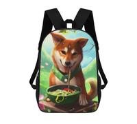 sinyumoney Mochilas Para Niños Dog Eating Ramen Mochila Escolar Para Niños Mochila De Viaje Mochila Escolar Para Estudiantes Bolsa Para Libros Y Material Escolar Mochilas Escolares 17inch
