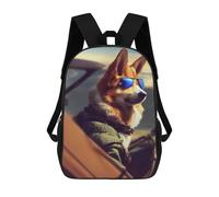 sinyumoney Mochilas Para Niños Dog in Pilot Gear Mochila Escolar Impresa En 3D Para Niños Mochilas De Viaje De Moda Para Niños Estudiantes Escolares 17inch