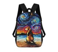 sinyumoney Mochilas Para Niños Dog Starry Night Beagle Mochila Escolar Impresa En 3D Mochila De Moda Mochilas Escolares De Viaje Para La Escuela O Viajes 17inch