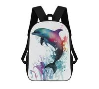 sinyumoney Mochilas Para Niños Dolphin Watercolor Mochila Escolar Para Niños Mochila De Viaje Mochila Escolar Para Estudiantes Bolsa Para Libros Y Material Escolar Mochilas Escolares 17inch