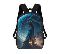 sinyumoney Mochilas Para Niños Dragon Castle Moonlit Night Mochila Escolar Mochila Para Niños Mochila De Viaje Mochilas Para Libros Mochila Impresa En 3D Para Niños Y Niñas 17inch