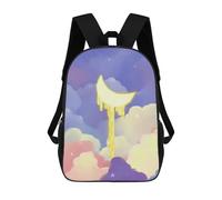 sinyumoney Mochilas Para Niños Dreamy Moon in Pastel Sky Mochila Escolar Impresa En 3D Para Niños Mochilas De Viaje De Moda Para Niños Estudiantes Escolares 17inch