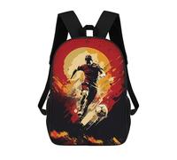 sinyumoney Mochilas Para Niños Dynamic Soccer Player Illustration Mochila Escolar Impresa En 3D Para Niños Mochilas De Viaje De Moda Para Niños Estudiantes Escolares 17inch
