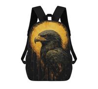 sinyumoney Mochilas Para Niños Eagle Portrait with Golden Halo Mochila Escolar Impresa En 3D Mochila De Moda Mochilas Escolares De Viaje Para La Escuela O Viajes 17inch