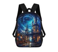 sinyumoney Mochilas Para Niños Enchanted Library in The Sky Mochila Escolar Mochila Para Niños Mochila De Viaje Mochilas Para Libros Mochila Impresa En 3D Para Niños Y Niñas 17inch
