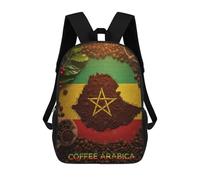 sinyumoney Mochilas Para Niños Ethiopian Coffee Arabica Map Mochila Escolar Impresa En 3D Para Niños Mochilas De Viaje De Moda Para Niños Estudiantes Escolares 17inch