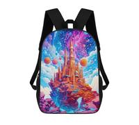 sinyumoney Mochilas Para Niños Fantasy Castle in Space -3 Mochila Escolar Mochila Para Niños Mochila De Viaje Mochilas Para Libros Mochila Impresa En 3D Para Niños Y Niñas 17inch