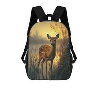 sinyumoney Mochilas Para Niños Fawn in Golden Light Mochila Escolar Mochila Para Niños Mochila De Viaje Mochilas Para Libros Mochila Impresa En 3D Para Niños Y Niñas 17inch