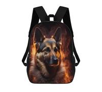 sinyumoney Mochilas Para Niños Flaming German Shepherd Portrait Mochila Escolar Impresa En 3D Para Niños Mochilas De Viaje De Moda Para Niños Estudiantes Escolares 17inch