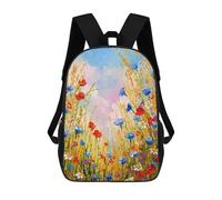 sinyumoney Mochilas Para Niños Flowers in The Field Mochila Escolar Impresa En 3D Para Niños Mochilas De Viaje De Moda Para Niños Estudiantes Escolares 17inch