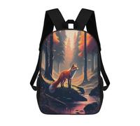 sinyumoney Mochilas Para Niños Fox Forest Animal Mochila Escolar Impresa En 3D Mochila De Moda Mochilas Escolares De Viaje Para La Escuela O Viajes 17inch