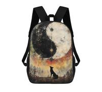 sinyumoney Mochilas Para Niños Fox Gazing at Yin Yang Mochila Escolar Mochila Para Niños Mochila De Viaje Mochilas Para Libros Mochila Impresa En 3D Para Niños Y Niñas 17inch