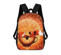 sinyumoney Mochilas Para Niños Fox in A Teacup Illustration Mochila Escolar Impresa En 3D Para Niños Mochilas De Viaje De Moda Para Niños Estudiantes Escolares 17inch
