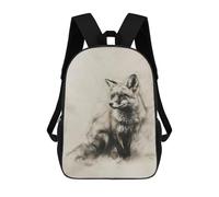 sinyumoney Mochilas Para Niños Fox In Charcoal Art Mochila Escolar Impresa En 3D Para Niños Mochilas De Viaje De Moda Para Niños Estudiantes Escolares 17inch