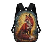 sinyumoney Mochilas Para Niños Fox in Starry Night Painting Mochila Escolar Impresa En 3D Para Niños Mochilas De Viaje De Moda Para Niños Estudiantes Escolares 17inch