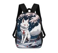 sinyumoney Mochilas Para Niños Fox Kitsune Mochila Escolar Impresa En 3D Para Niños Mochilas De Viaje De Moda Para Niños Estudiantes Escolares 17inch