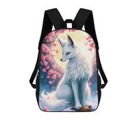 sinyumoney Mochilas Para Niños Fox Under Cherry Blossoms Mochila Escolar Impresa En 3D Para Niños Mochilas De Viaje De Moda Para Niños Estudiantes Escolares 17inch