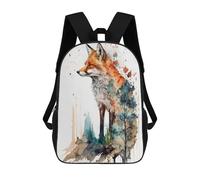 sinyumoney Mochilas Para Niños Fox Watercolor Mochila Escolar Impresa En 3D Para Niños Mochilas De Viaje De Moda Para Niños Estudiantes Escolares 17inch