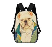 sinyumoney Mochilas Para Niños French Bulldog Portrait Mochila Escolar Impresa En 3D Mochila De Moda Mochilas Escolares De Viaje Para La Escuela O Viajes 17inch