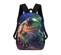 sinyumoney Mochilas Para Niños Frog Astronaut in Space-2 Mochila Escolar Impresa En 3D Para Niños Mochilas De Viaje De Moda Para Niños Estudiantes Escolares 17inch