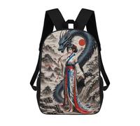 sinyumoney Mochilas Para Niños Geisha Dragon Whisperer Mochila Escolar Mochila Para Niños Mochila De Viaje Mochilas Para Libros Mochila Impresa En 3D Para Niños Y Niñas 17inch