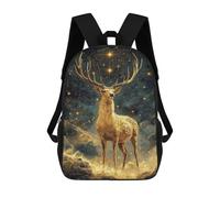 sinyumoney Mochilas Para Niños Golden Deer Under Stars Mochila Escolar Mochila Para Niños Mochila De Viaje Mochilas Para Libros Mochila Impresa En 3D Para Niños Y Niñas 17inch