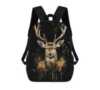 sinyumoney Mochilas Para Niños Golden Deer Watercolor Mochila Escolar Mochila Para Niños Mochila De Viaje Mochilas Para Libros Mochila Impresa En 3D Para Niños Y Niñas 17inch