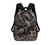 sinyumoney Mochilas Para Niños Golden Dragon Illustration-15 Mochila Escolar Mochila Para Niños Mochila De Viaje Mochilas Para Libros Mochila Impresa En 3D Para Niños Y Niñas 17inch