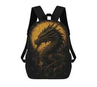sinyumoney Mochilas Para Niños Golden Dragon with Sun Background Mochila Escolar Impresa En 3D Para Niños Mochilas De Viaje De Moda Para Niños Estudiantes Escolares 17inch