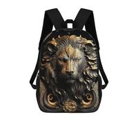 sinyumoney Mochilas Para Niños Golden Lion Portrait Mochila Escolar Impresa En 3D Para Niños Mochilas De Viaje De Moda Para Niños Estudiantes Escolares 17inch