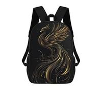 sinyumoney Mochilas Para Niños Golden Phoenix Silhouette Mochila Escolar Mochila Para Niños Mochila De Viaje Mochilas Para Libros Mochila Impresa En 3D Para Niños Y Niñas 17inch