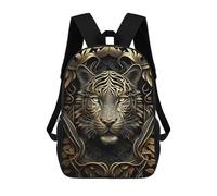 sinyumoney Mochilas Para Niños Golden Tiger Portrait-15 Mochila Escolar Mochila Para Niños Mochila De Viaje Mochilas Para Libros Mochila Impresa En 3D Para Niños Y Niñas 17inch