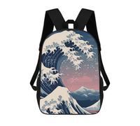 sinyumoney Mochilas Para Niños Great Wave Print Mochila Escolar Impresa En 3D Para Niños Mochilas De Viaje De Moda Para Niños Estudiantes Escolares 17inch