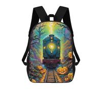 sinyumoney Mochilas Para Niños Halloween Train Through The Woods Mochila Escolar Mochila Para Niños Mochila De Viaje Mochilas Para Libros Mochila Impresa En 3D Para Niños Y Niñas 17inch