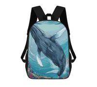 sinyumoney Mochilas Para Niños Humpback Whales Animals Mochila Escolar Para Niños Mochila De Viaje Mochila Escolar Para Estudiantes Bolsa Para Libros Y Material Escolar Mochilas Escolares 17inch