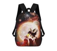 sinyumoney Mochilas para niños impresos en 3D Lone Wolf Collage bolsas de escuela para niños y niñas, bolsas de viaje, bolsas de libros para la escuela o viajes, Astronaut Dragon Run, 17"
