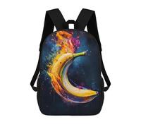 sinyumoney Mochilas para niños impresos en 3D Lone Wolf Collage bolsas de escuela para niños y niñas, bolsas de viaje, bolsas de libros para la escuela o viajes, Abstracto Banana In Flames, 17"