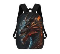 sinyumoney Mochilas para niños impresos en 3D Lone Wolf Collage bolsas de escuela para niños y niñas, bolsas de viaje, bolsas de libros para la escuela o viajes, Dragón Evil, 17"